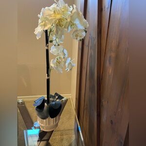 Kirklands Home Faux Potted White Orchid